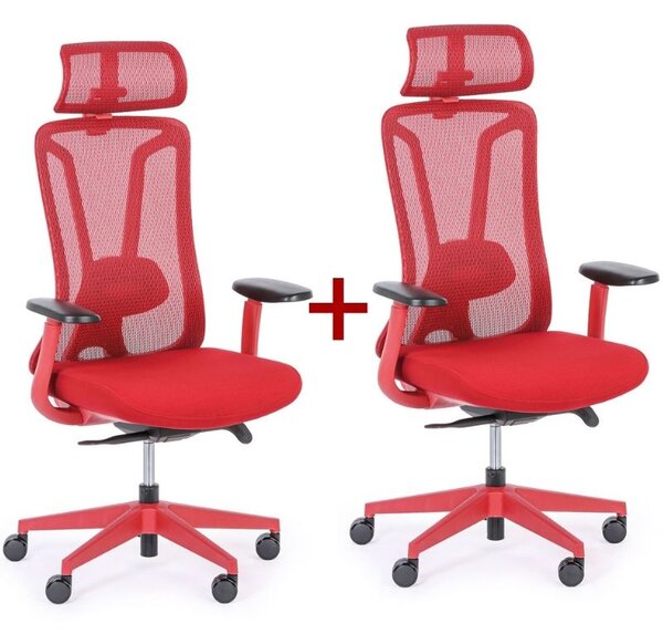 Kancelářská židle MIDA 1+1 ZDARMA, červená