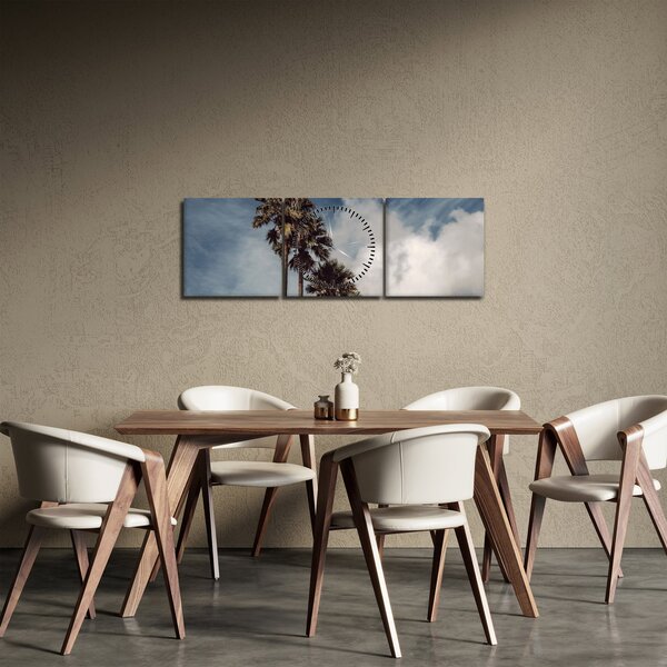 Obraz - Palmové drama (s hodinami) (90x30 cm)