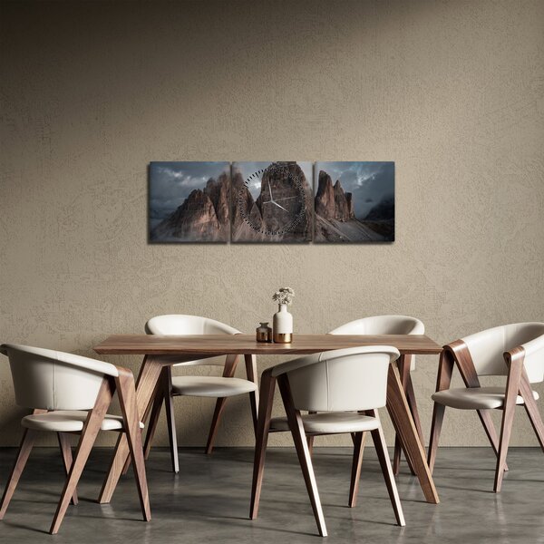 Obraz - Tři Zuby, Italské Dolomity (s hodinami) (90x30 cm)