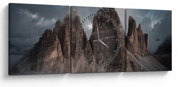 Obraz - Tři Zuby, Italské Dolomity (s hodinami) (90x30 cm)