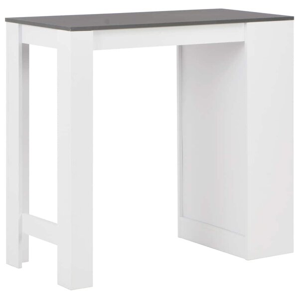 280216 Bar Table with Shelf White 110x50x103 cm 280216