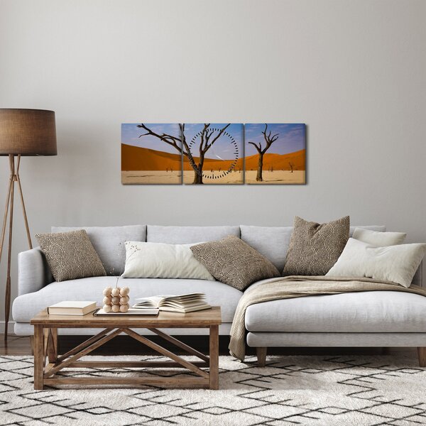 Obraz - Údolí smrti (s hodinami) (90x30 cm)