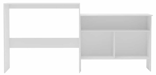 Barový stůl se 2 stolními deskami bílý 130 x 40 x 120 cm 280217