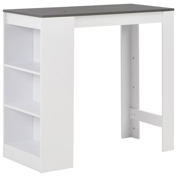 280216 Bar Table with Shelf White 110x50x103 cm 280216