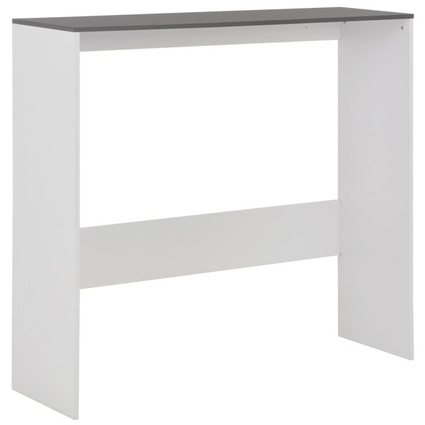 Barový stůl se 2 stolními deskami bílý a šedý 130 x 40 x 120 cm 280221