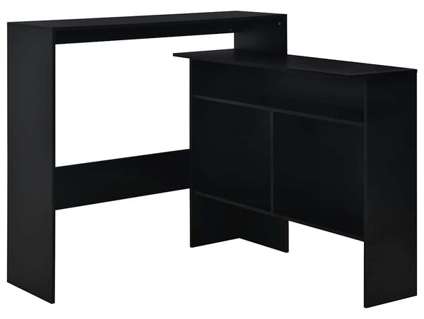 Barový stůl se 2 stolními deskami černý 130 x 40 x 120 cm 280218