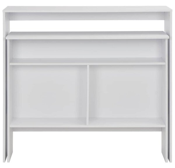 Barový stůl se 2 stolními deskami bílý 130 x 40 x 120 cm 280217
