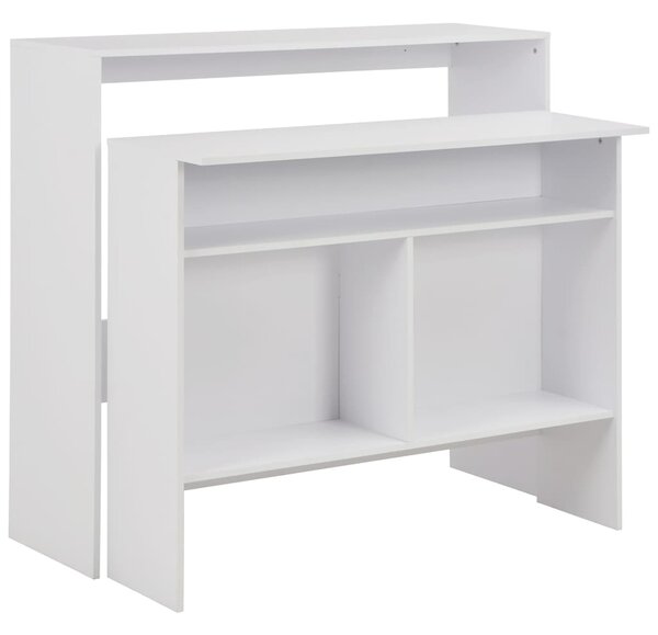 Barový stůl se 2 stolními deskami bílý 130 x 40 x 120 cm 280217