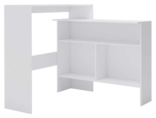 Barový stůl se 2 stolními deskami bílý 130 x 40 x 120 cm 280217