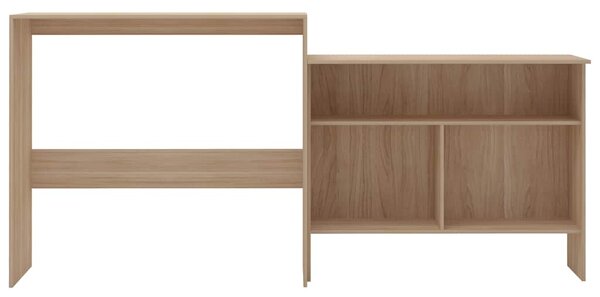 Barový stůl se 2 stolními deskami dub 130 x 40 x 120 cm 280219