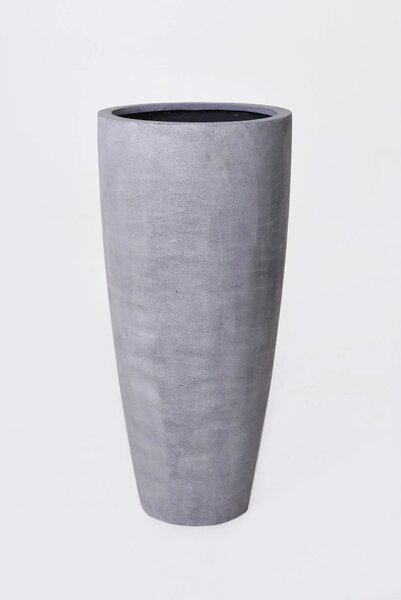 Květináč CITY, sklolaminát, výška 80 cm, beton design, šedý