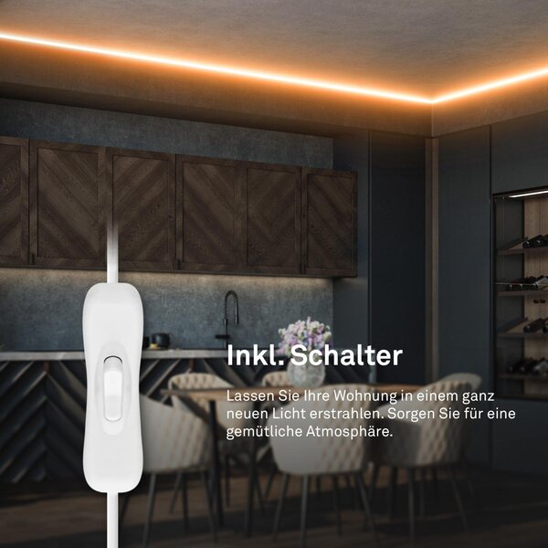 BRI 2150112 Pimp Your Stripe základní sada LED Strip 2m, teplá bílá, On/Off - BRILONER