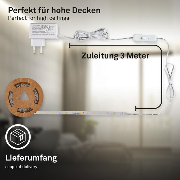 BRI 2150112 Pimp Your Stripe základní sada LED Strip 2m, teplá bílá, On/Off - BRILONER