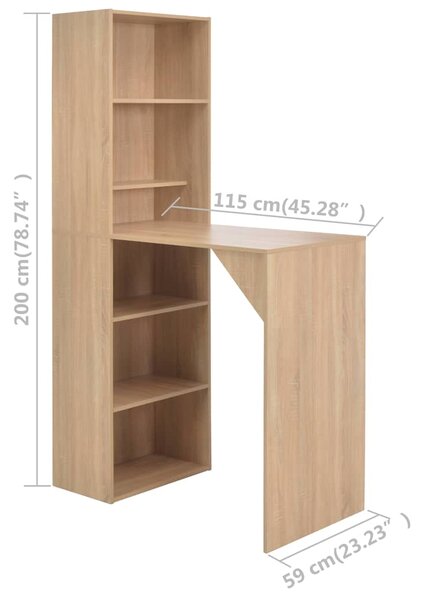Barový stůl se skříní dub 115 x 59 x 200 cm 280229