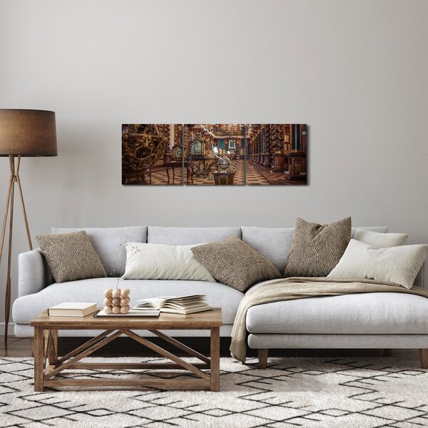 Obraz - Pražské Klementinum (s hodinami) (90x30 cm)