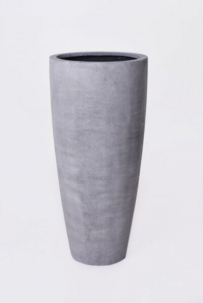 Květináč CITY, sklolaminát, výška 100 cm, beton design, šedý