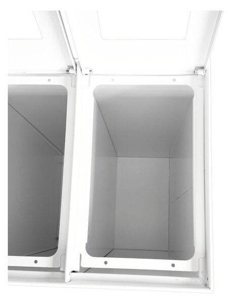 Caimi Brevetti odpadkový koš na tříděný odpad MAXIMO, 3 x 50 L, bílá ocel