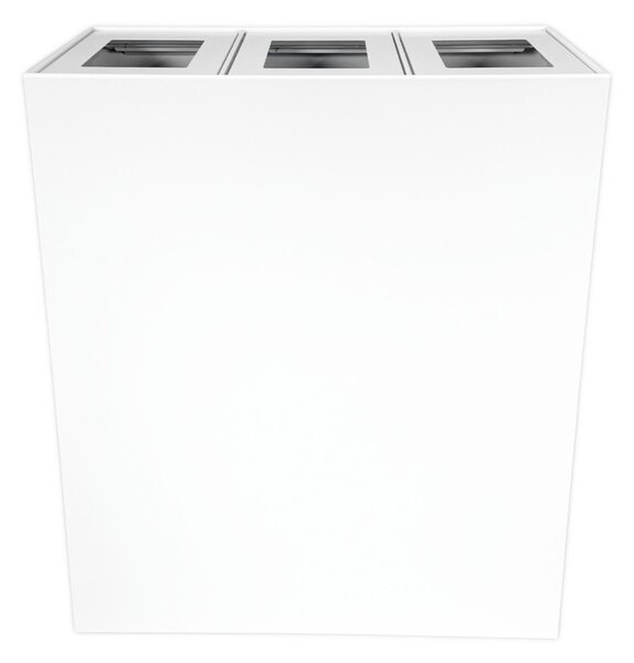Caimi Brevetti odpadkový koš na tříděný odpad MAXIMO, 3 x 50 L, bílá ocel