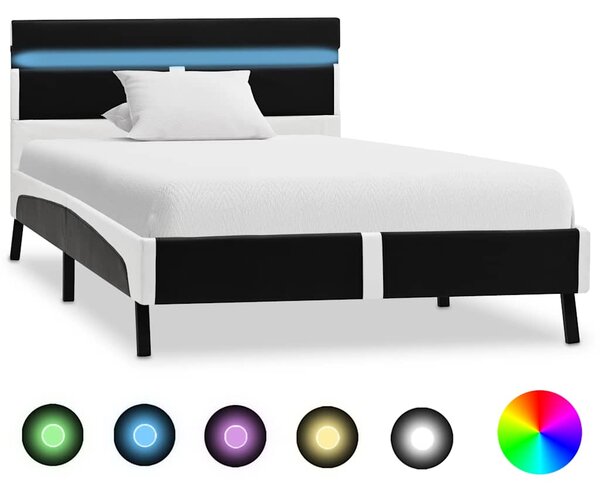 Rám postele s LED světlem černý umělá kůže 90 x 200 cm 280302