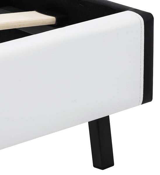 Rám postele s LED světlem bílý a černý umělá kůže 90 x 200 cm 280297