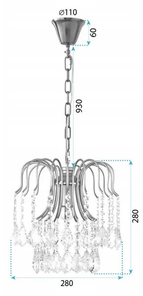 Závěsné svítidlo TOOLIGHT zlaté křišťálové 28 cm 1 světelný bod
