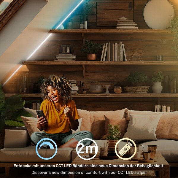 BRI 2151224 Pimp Your Stripe základní sada LED Strip 2m, CCT, dálkový ovladač - BRILONER