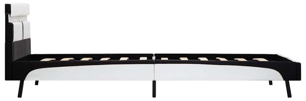 Rám postele s LED světlem bílý a černý umělá kůže 90 x 200 cm 280297