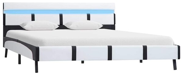 Rám postele s LED světlem bílý umělá kůže 140 x 200 cm 280299