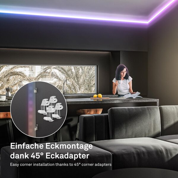 BRI 2167384 Pimp Your Stripe prodlužovací sada LED Strip 4m, IP44 venkovní, WiFi, RGB+W - BRILONER