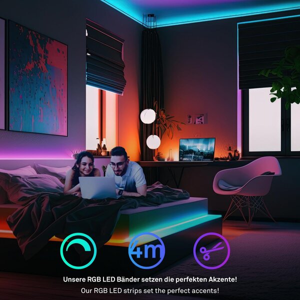 BRI 2158384 Pimp Your Stripe prodlužovací sada LED Strip 4m, RGB+W, barevné programy - BRILONER