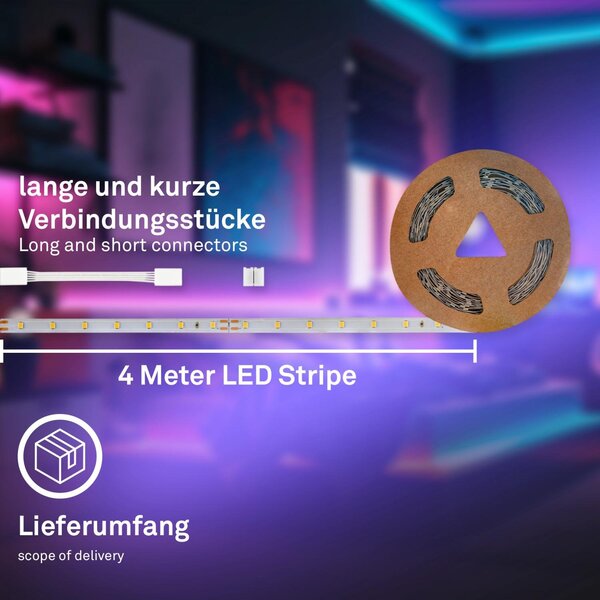 BRI 2158384 Pimp Your Stripe prodlužovací sada LED Strip 4m, RGB+W, barevné programy - BRILONER