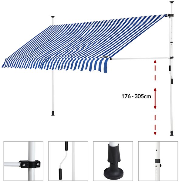 Deuba Markýza 400 cm - modrá/bílá