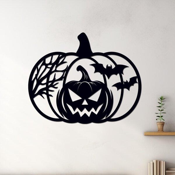 Halloweenská dekorace na zeď - VELKÁ DÝNĚ | Rozměry (cm): 16x20 | Zvolte barvu dekoru: Černá