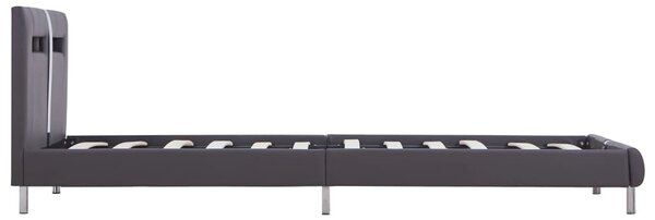 Rám postele s LED šedý umělá kůže 90 x 200 cm 280856