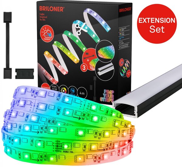 BRI 2167384 Pimp Your Stripe prodlužovací sada LED Strip 4m, IP44 venkovní, WiFi, RGB+W - BRILONER