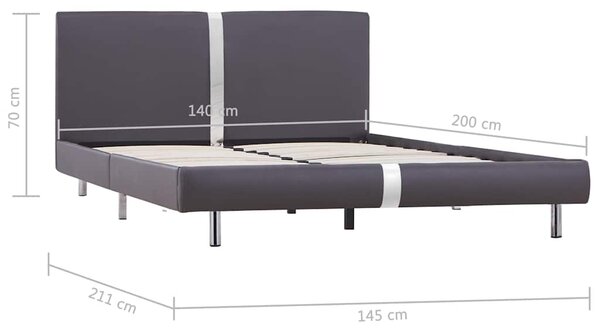 Rám postele šedý umělá kůže 140 x 200 cm 280838