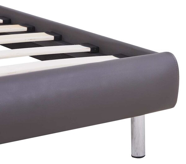 Rám postele s LED šedý umělá kůže 90 x 200 cm 280856