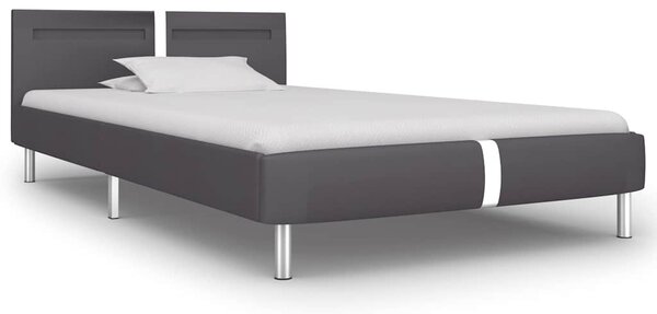 Rám postele s LED šedý umělá kůže 90 x 200 cm 280856