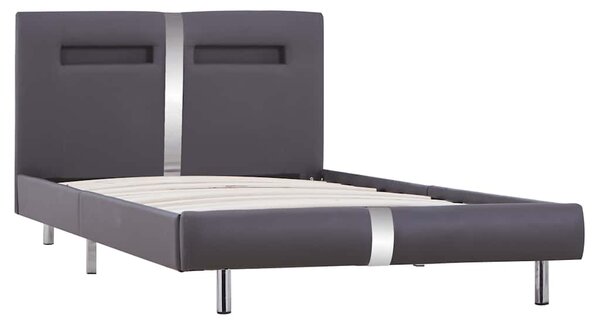 Rám postele s LED šedý umělá kůže 90 x 200 cm 280856