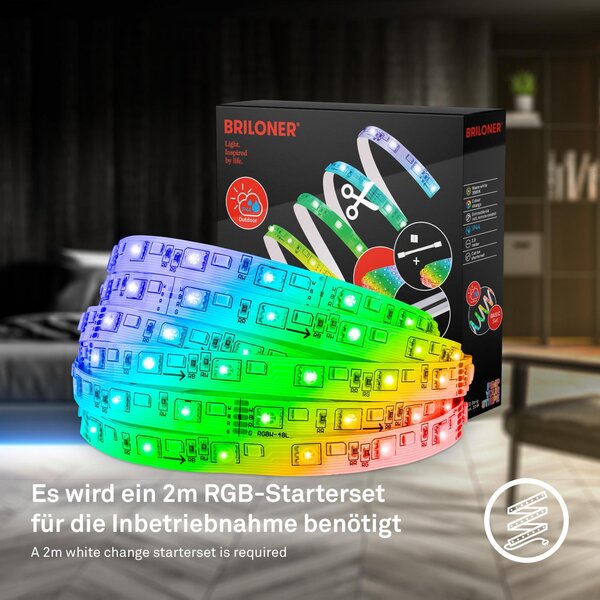 BRI 2167384 Pimp Your Stripe prodlužovací sada LED Strip 4m, IP44 venkovní, WiFi, RGB+W - BRILONER