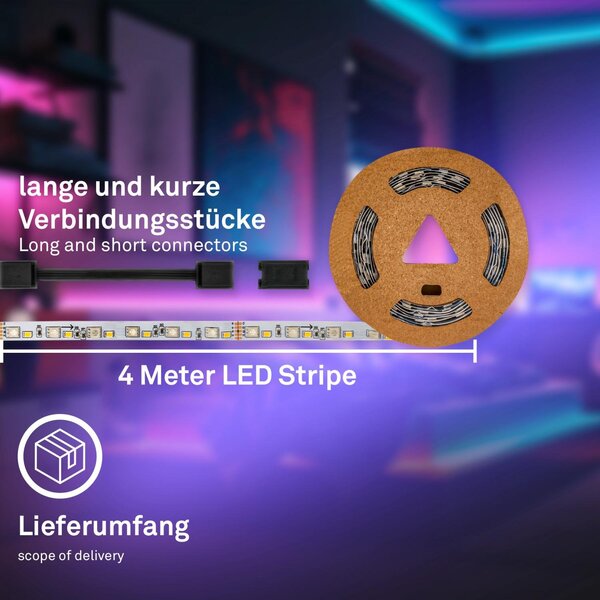 BRI 2167384 Pimp Your Stripe prodlužovací sada LED Strip 4m, IP44 venkovní, WiFi, RGB+W - BRILONER