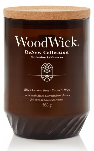 Sójová vonná svíčka ČERNÝ RYBÍZ & RŮŽE Woodwick 1 ks