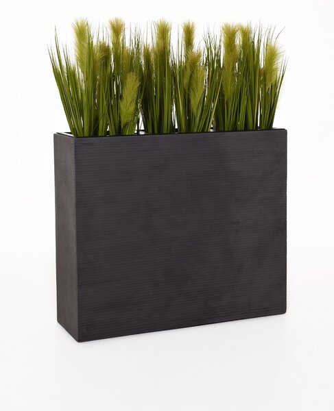 Květináč ELEMENTO, sklolaminát, šířka 88 cm, šedá řádky