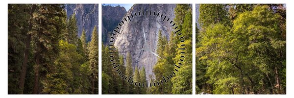 Obraz - Pod Yosemite skálou (s hodinami) (90x30 cm)