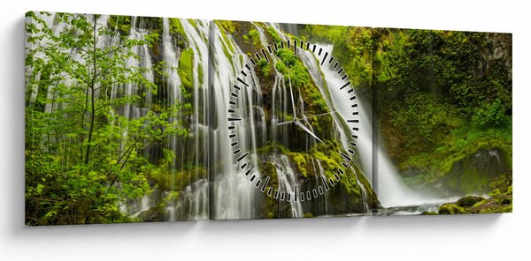 Obraz - Vodopád, Wind River Valley (s hodinami) (90x30 cm)