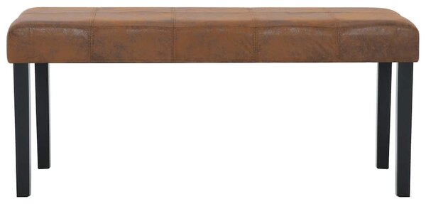 Lavice 106 cm hnědá umělá semišová kůže 281311