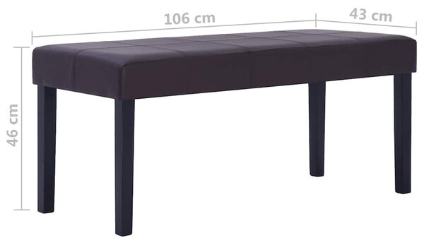 Lavice 106 cm hnědá umělá kůže 281310