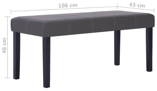281309 Bench 106 cm Grey Faux Leather 281309