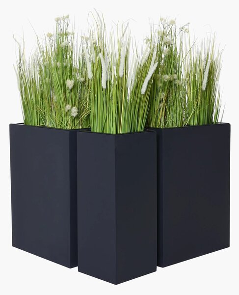 Rohové květináče CORNER, sklolaminát, 75*148 cm, antracit