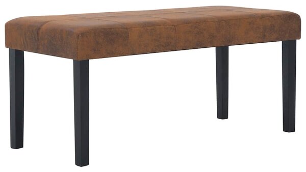 Lavice 106 cm hnědá umělá semišová kůže 281311